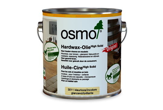 Huile Cire Original Osmo pour les planchers en bois massif. Résiste au passage, à l'eau et aux taches.
