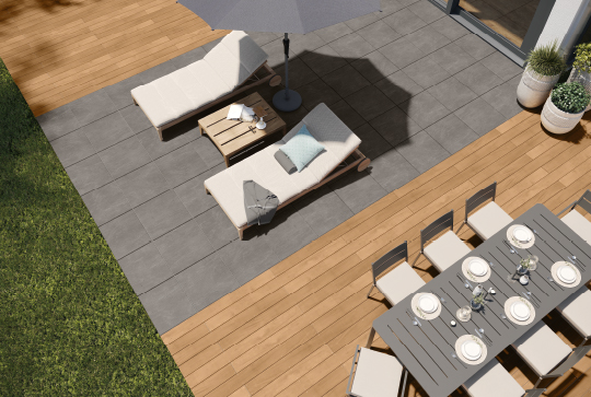 Osmo CEWO-Deck – neue Werkstoffe – Außen – Individuelle Terrasse mit Keramikplatten